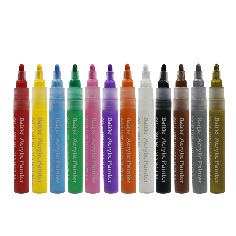 Color Waterproof Paint Marker Pen Metal - 12color Free Paint Marker Pen  Waterproof - Aliexpress