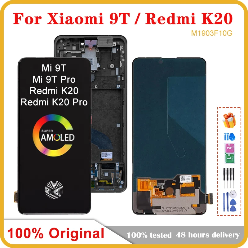 

6.39" Original AMOLED For Xiaomi Mi 9T 9T Pro LCD Display Touch Screen Digitizer For Redmi K20 Pro Redmi K20 LCD Replacement