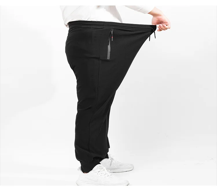 Summer and Winter Men's Large pants Bamboo fiber plus size 16XL 17XL loose stretch casual pants Black Home Big 200kg to 250KG 3