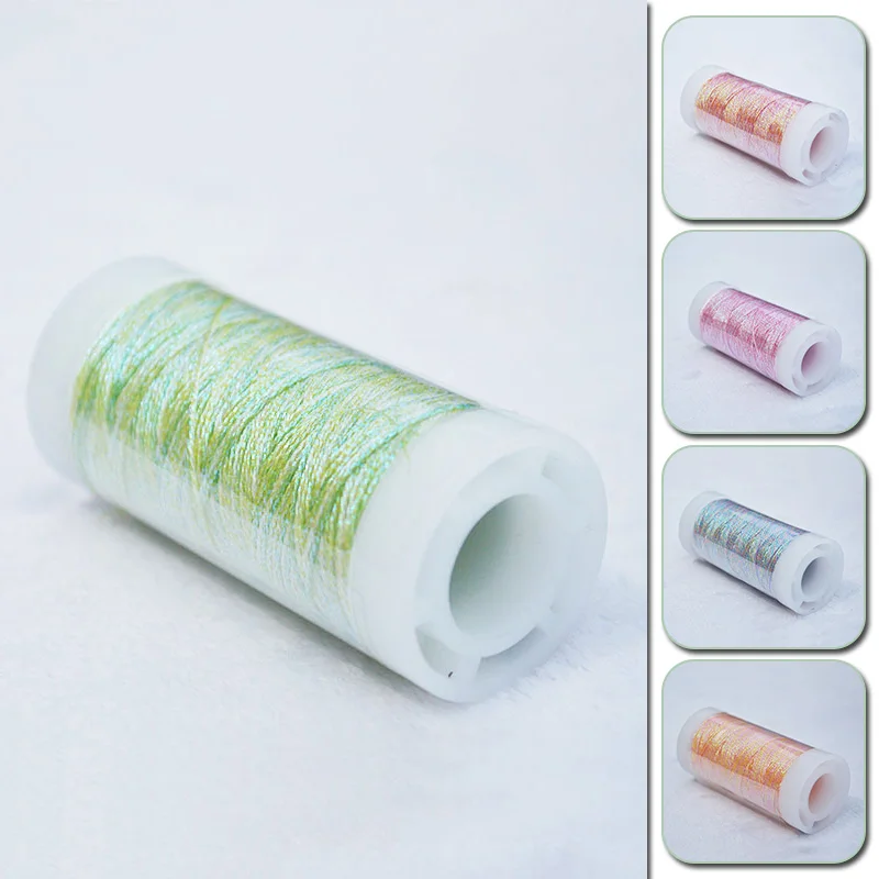 1 Roll Sewing Thread Glitter Cross Stitch Yarn Sewing Thread Woven Embroidery Threads Knitting Silk Line Textile Metallic Yarn