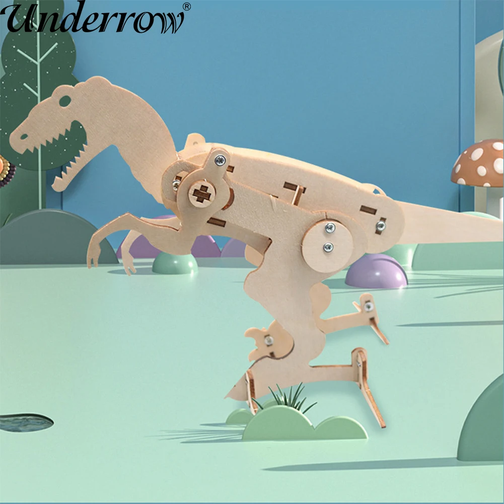 Smart Remote Dinosaur T Rex 3D Model Basics Science Toys For Boys Electric Crawling Wood Model Assembly Puzzle Teen Friends Gift