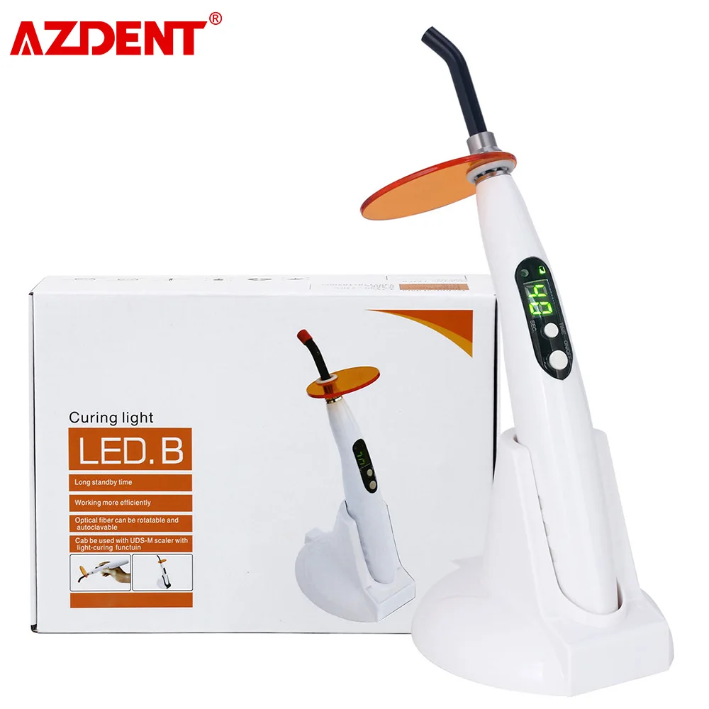 

AZDENT Dental Curing Light Dentistry Wireless LED Blue Ray Cure Lamp Intensity 1500mw/cm2 Dentist Device