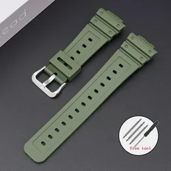 Durable Resin Diving Watch Strap - 16mm Rubber Replacement Band - 16mm (Army green silver)