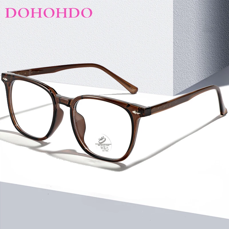 

DOHOHDO 2024 Fashion Women Blue Light Blocking Glasses TR90 Clear Len Square Eyewear Frame Men Unisex Casual Computer Eyeglasses