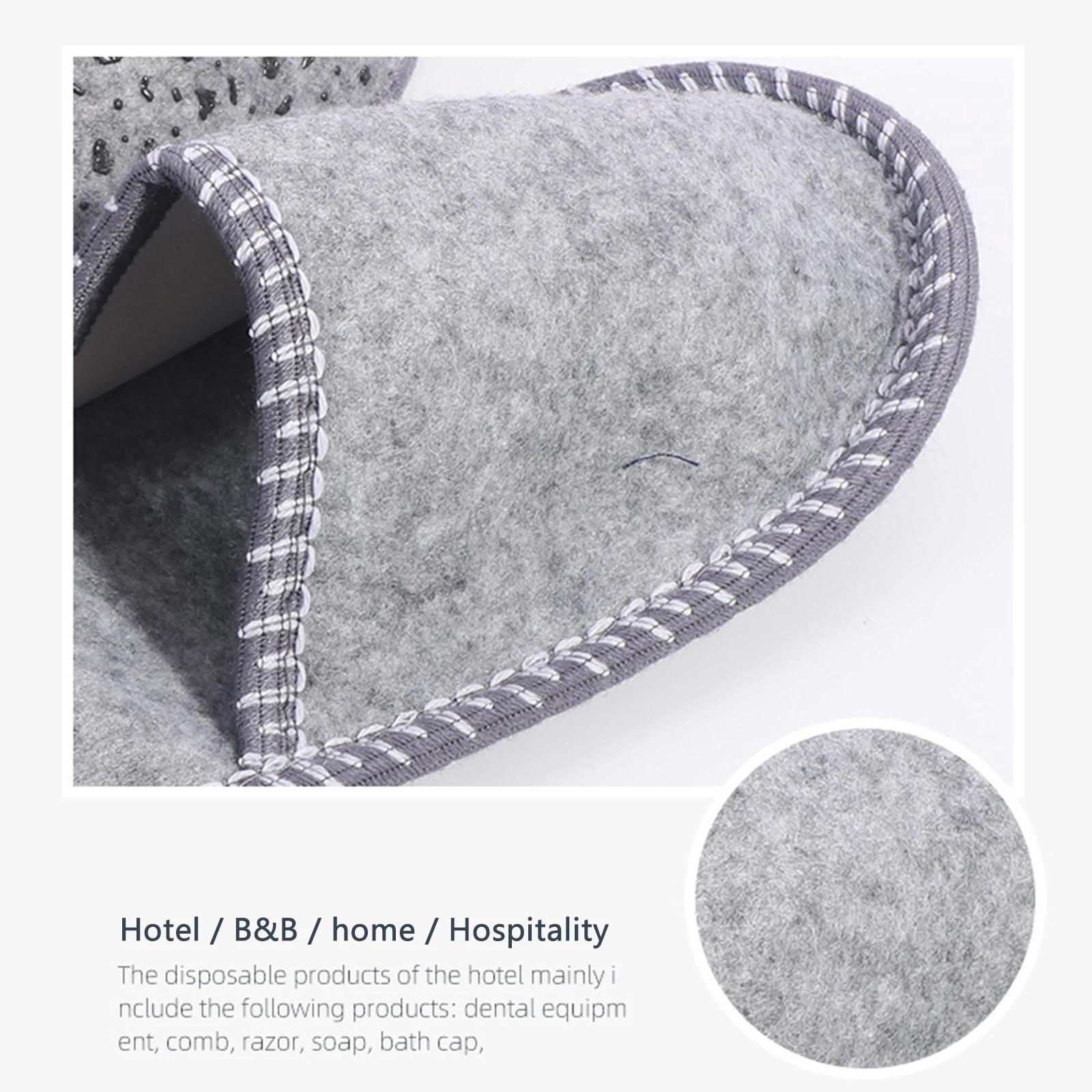 6 Pairs Family House Guest Slippers Set Closed Toe Disposable Slippers Felt Guest for Bedroom Wedding Party Travel