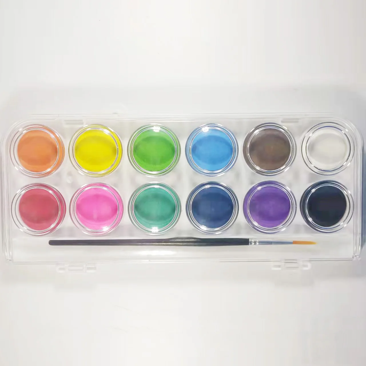 Portable drawing set 12colors water color cake diameter 2.8cm with a brush