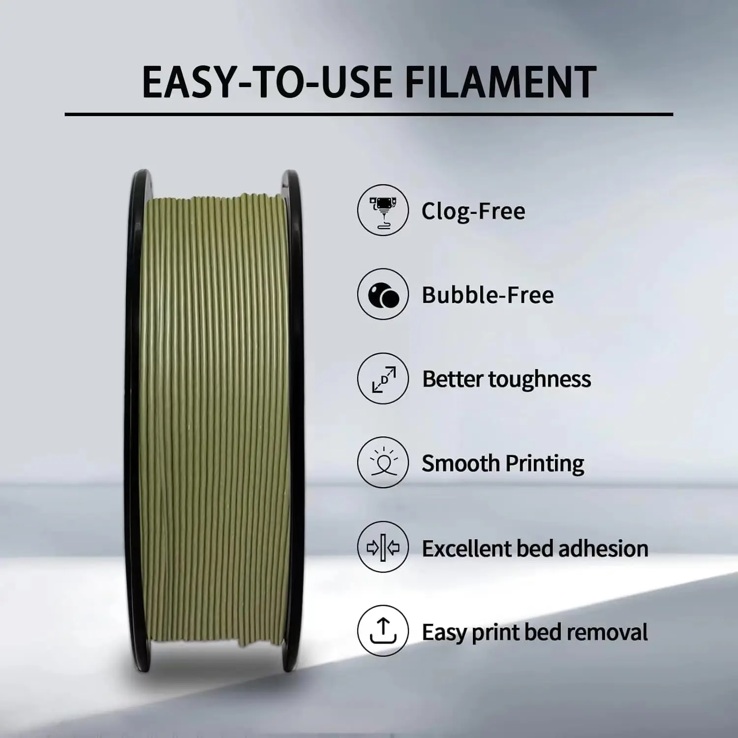 3D 프린터 필라멘트, PLA 필라멘트, HP3DF 1.75mm 치수 정확도 +/- 0.02mm, 1KG 스풀 (2.2 lbs), 대부분의 FDM 프린터에 호환 가능