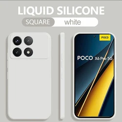 Liquid Silicone Soft Protective Phone Case for Xiaomi Poco X6 Pro/X6 5G (Cream White)