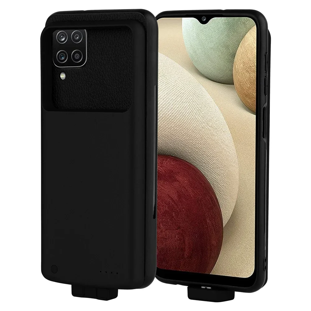 삼성에 적합한 갤럭시 A12 배터리 케이스 5000mAh, 마그네틱 보조베터리 충전 커버, 전원 케이스