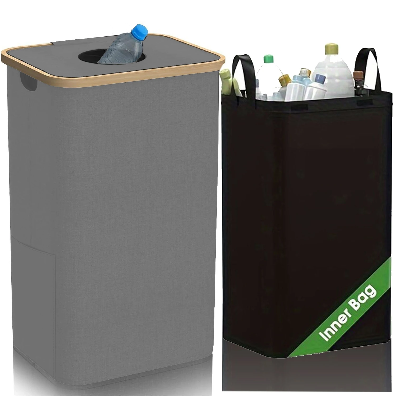 100L Large Capacity Kitchen Recycling Bin with Removable Storage Bags