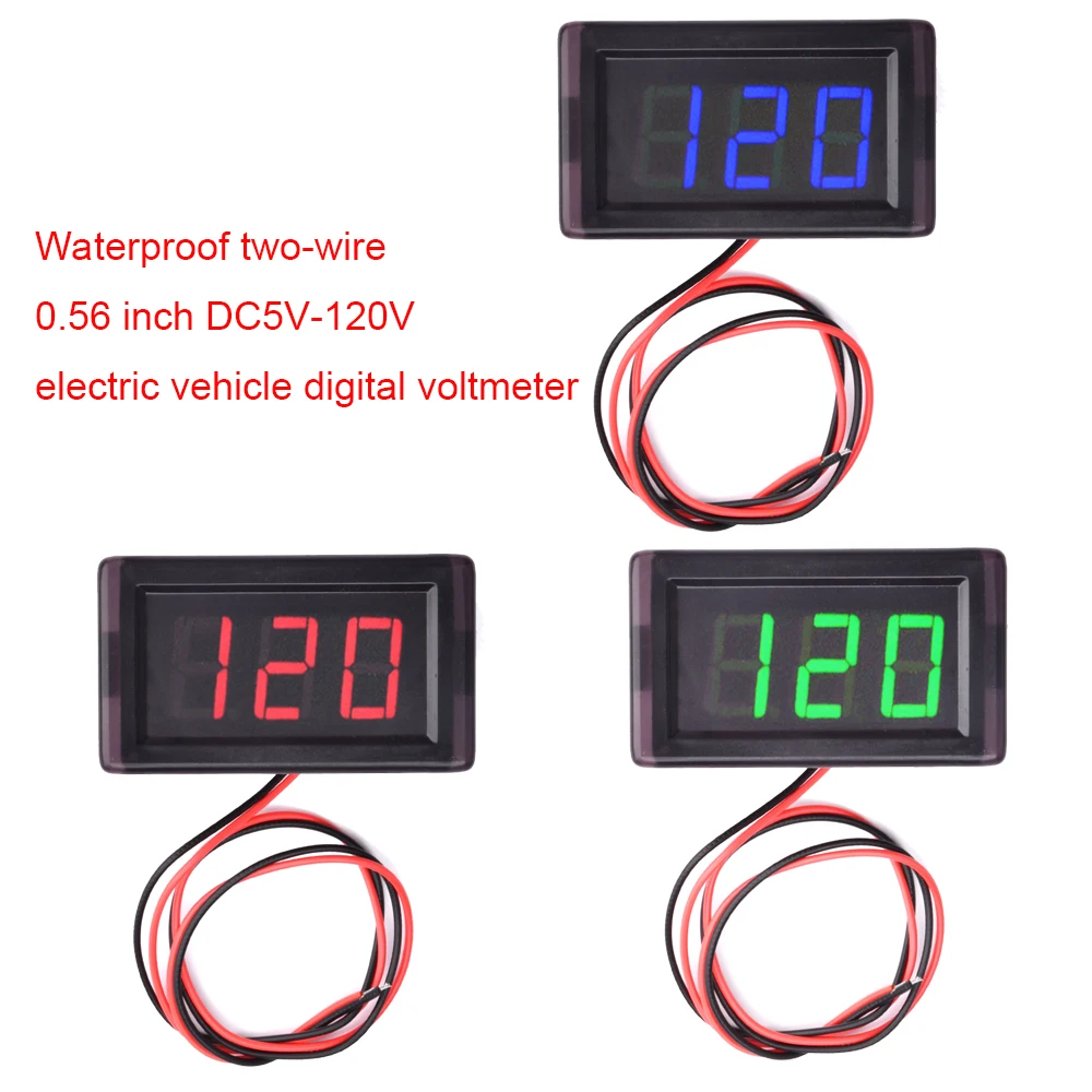 Mini Display A Led Da 0.56 Pollici Voltmetro Voltmetro Tensione Domestica Impermeabile A Tre Cifre Dc 4.5V 30V 2/3Line Rosso Verde Blu