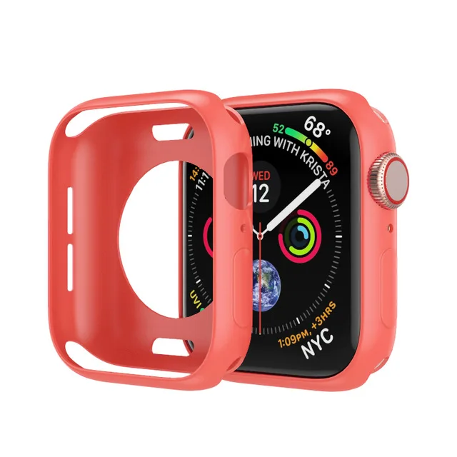Candy Soft Silicone Case for Apple Watch 3 2 1 42MM 38MM Cover Protection Shell for iWatch 4 5 6 SE 40MM 44MM Watch Bumper 11 Watermelon Red