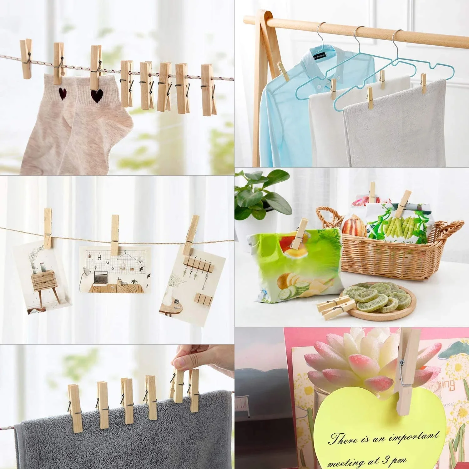 25/30/35/45mm Colorful Wooden Clips Natural Wood Clamp Picture Clips Mini Clothes Pins DIY Photo Paper Peg Clothespin Craft