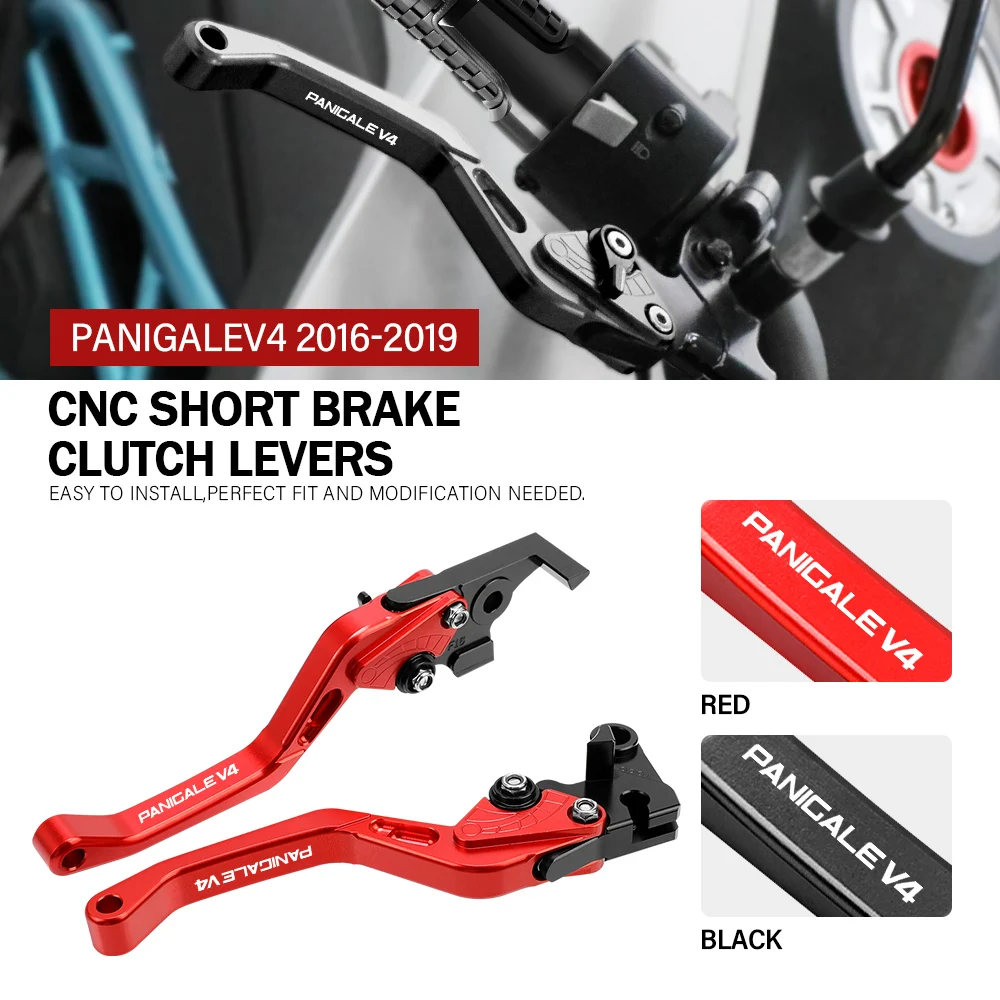 

For DUCATI PANIGALE V4 2016 2017 2018 2019 2020 2021 Motorcycle Accessories CNC Short Brake Clutch Levers LOGO