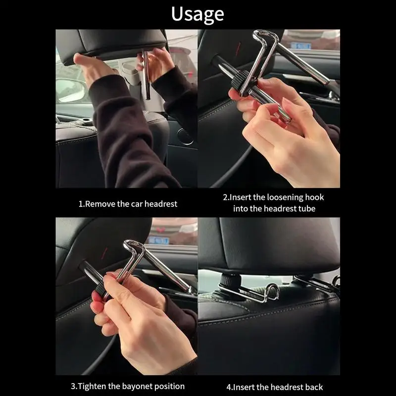 Car Back Seat Hooks Headrest Hanger Clothes Purse Bag Organizer Travel Accessories