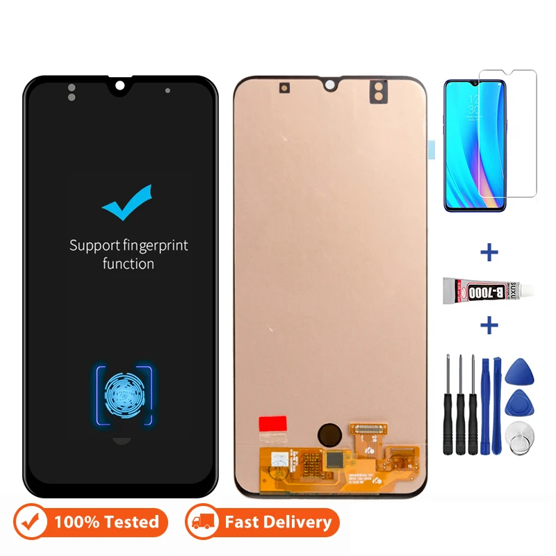 

ЖК-дисплей OLED для Samsung Galaxy A50 A505 A505F/DS A505F A505FD A505A, дисплей с сенсорным экраном в сборе, замена с бесплатной отверткой