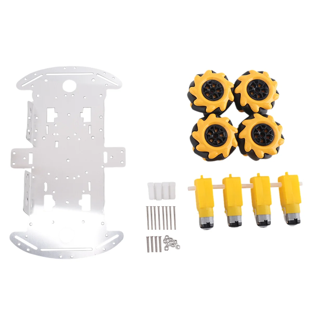 스마트 로봇 자동차 키트, 4 륜 스마트 메카넘 휠, 단일 레이어 알루미늄 합금 자동차 섀시, DIY 조립 키트