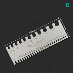 Stainless Steel Wire Gauge Thickness Ruler and Measurer Tool (C)