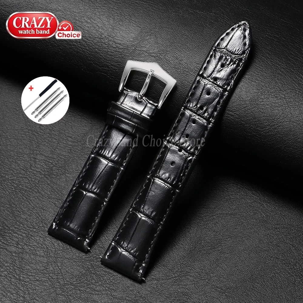 High Quality Calfskin Genuine Cowhide Watch Band with Universal Pin Buckle