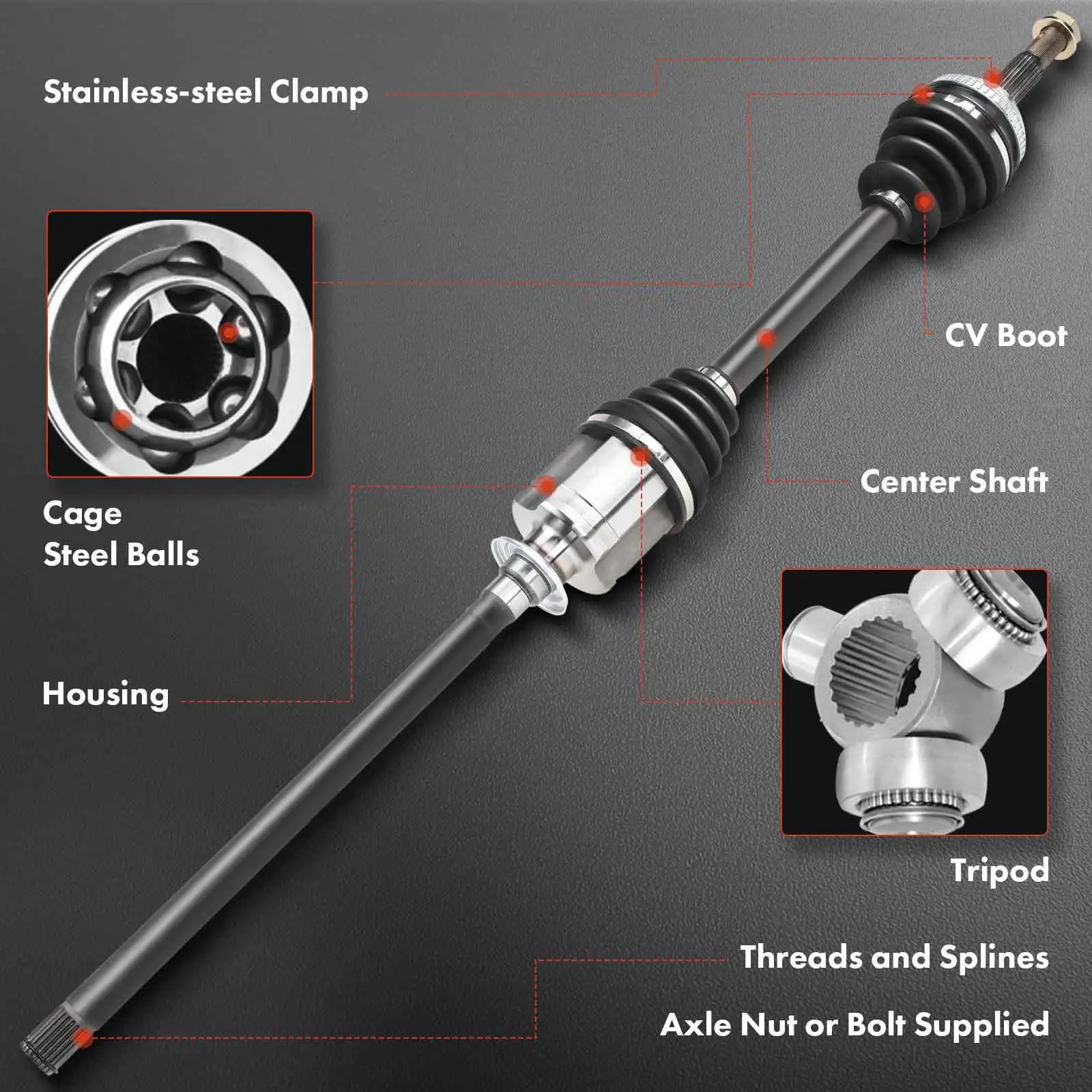 Front Left and Right CV Axle Assembly For Mazda CX-5 2013- FTB12560XA