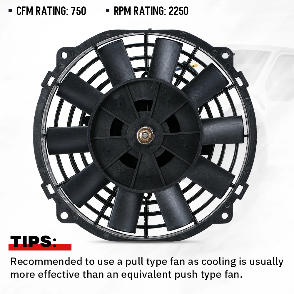 Electric Fan Car Fan Universal 9" 10" 12" 14" Motor Engine Radiator Oil Cooler Cooling Pull Push Fan 12V 80W