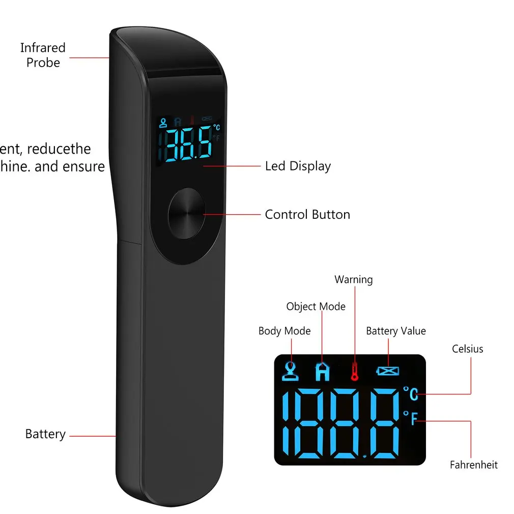 Non-contact Laser Body Temperature Ear Thermometer Infrared Fever Thermometer Medical Household Digital LCD Infant Adult