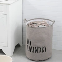 Home Laundry Basket Linen Cotton Foldable Laundry Hamper Waterproof Clothes Toys Organizer High Capacity Bathroom Storage Basket 2