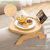 Sofa Tray Table Armrest Clip-On Tray Natural Bamboo Practical TV Snack Tea Tray for Remote Control Coffee Snacks 5