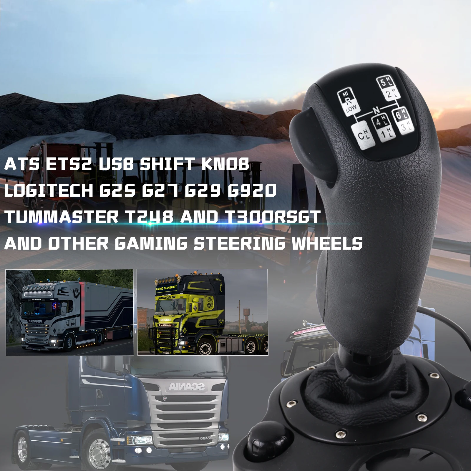 Scania lkw gear simulator usb schalt knopf für logitech g923 g29 g27 g25  th8a für ets2 & ats high low shifter simulatoren - AliExpress