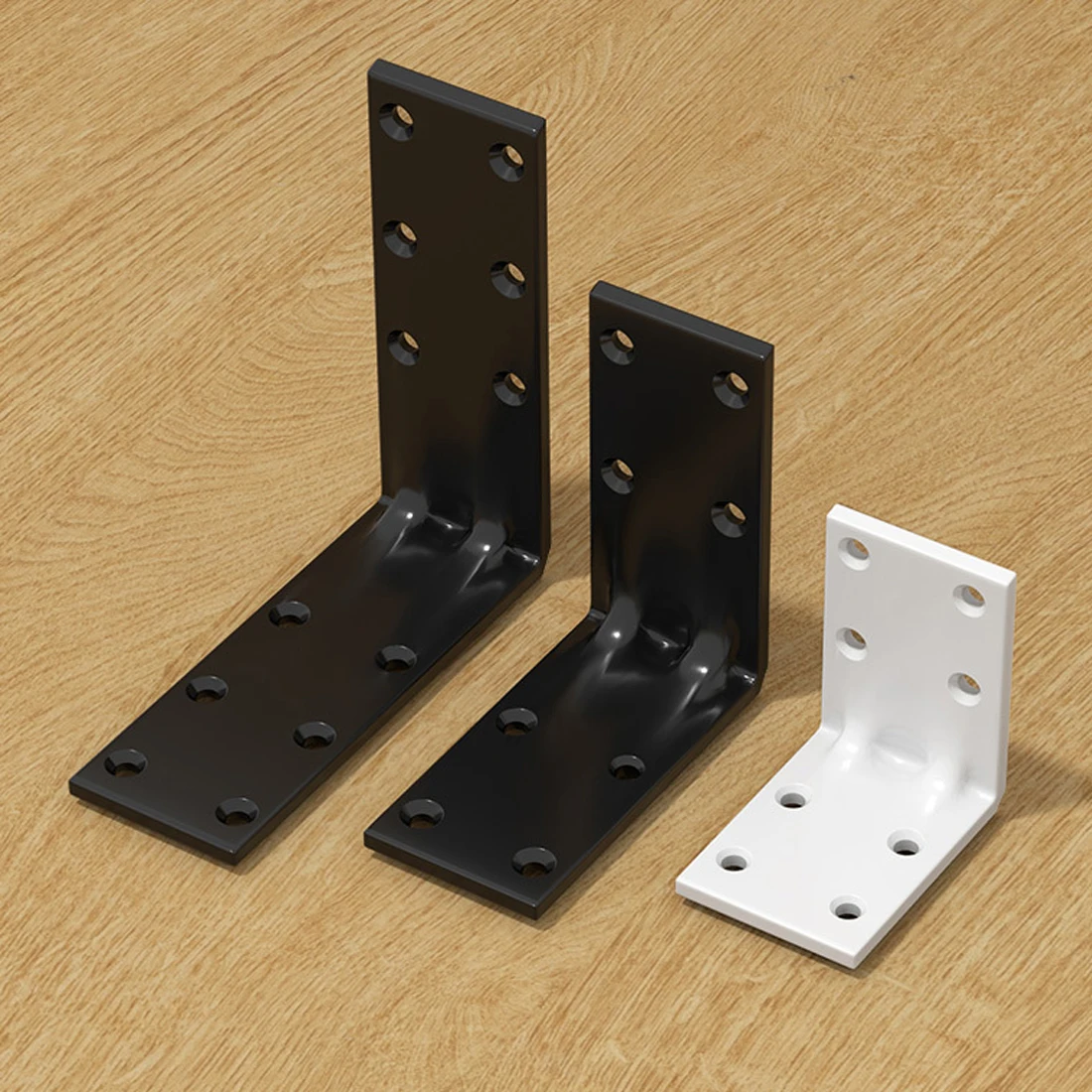 Furniture Corner Connector Set Metal Trapeziform Cabinet Angle Bracket Sturdy Triangle Corner Brace Universal Support 2PCS furniture hardware angle bracket angled furniture hardware angle connector