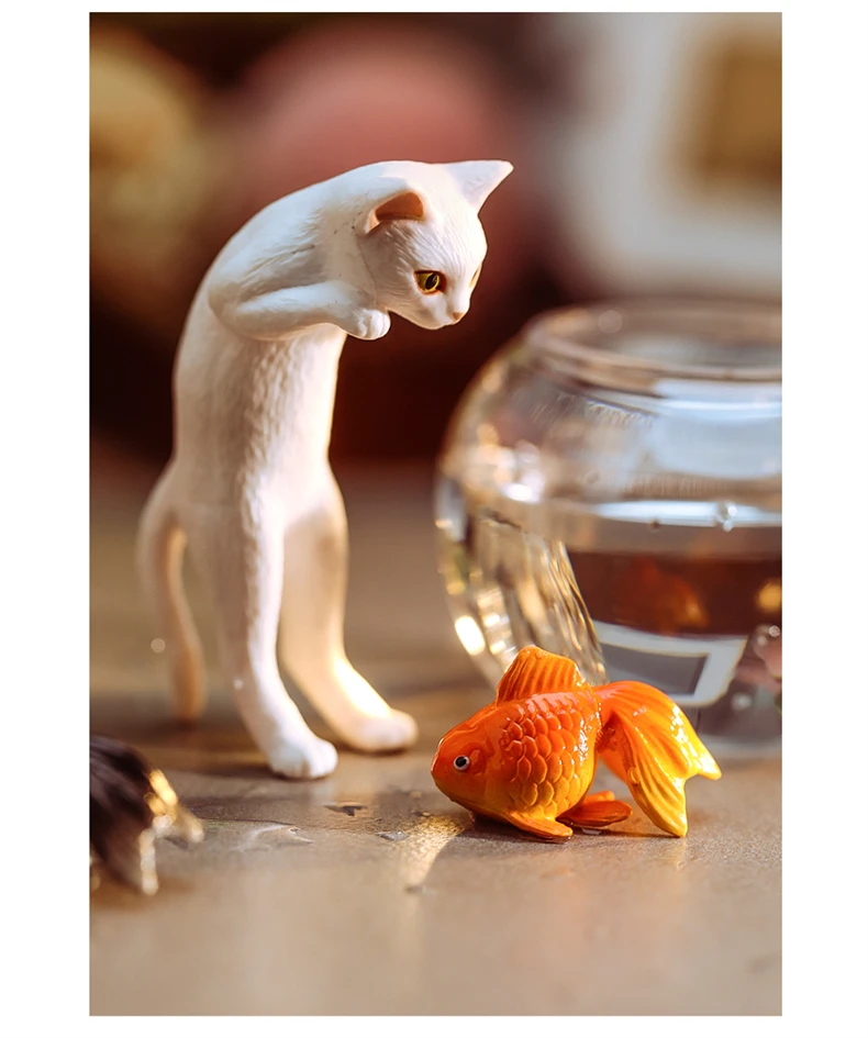 Neue Produkte auf Lager, siehe Goldfisch-Katze, Blindbox, Fische fangen, drei Blumen, Katze, schwarze Katze, trendiges Spiel mit Desktop-Ornamenten, Geschenk – Detail 19