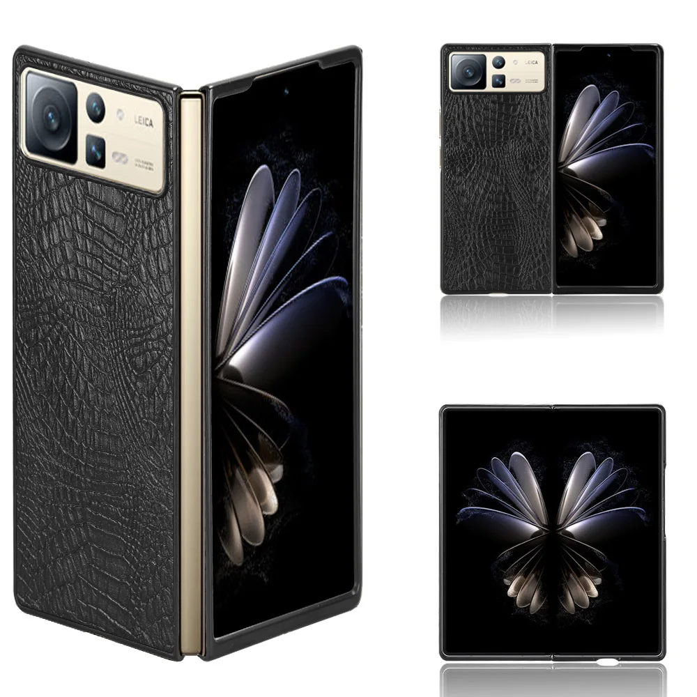Per Xiaomi Mix Fold 2 Case Luxury Classic Crocodile Pattern Skin Pu Leather Pc Hard Back Protection Cover Per Telefono Fundas Coque