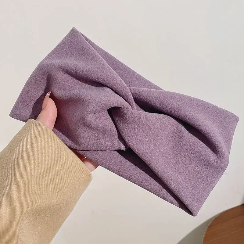 Elegant Autumn Winter Cross-Stretch Headband