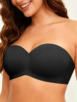 Plus Size Strapless Unpadded Underwire Bra - Breathable, Soft, High-Stretch, Non-Slip Design 6805