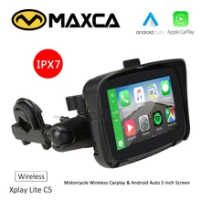 Maxca xplay lite moto sem fio apple carplay android monitor automático para motocicleta navegador