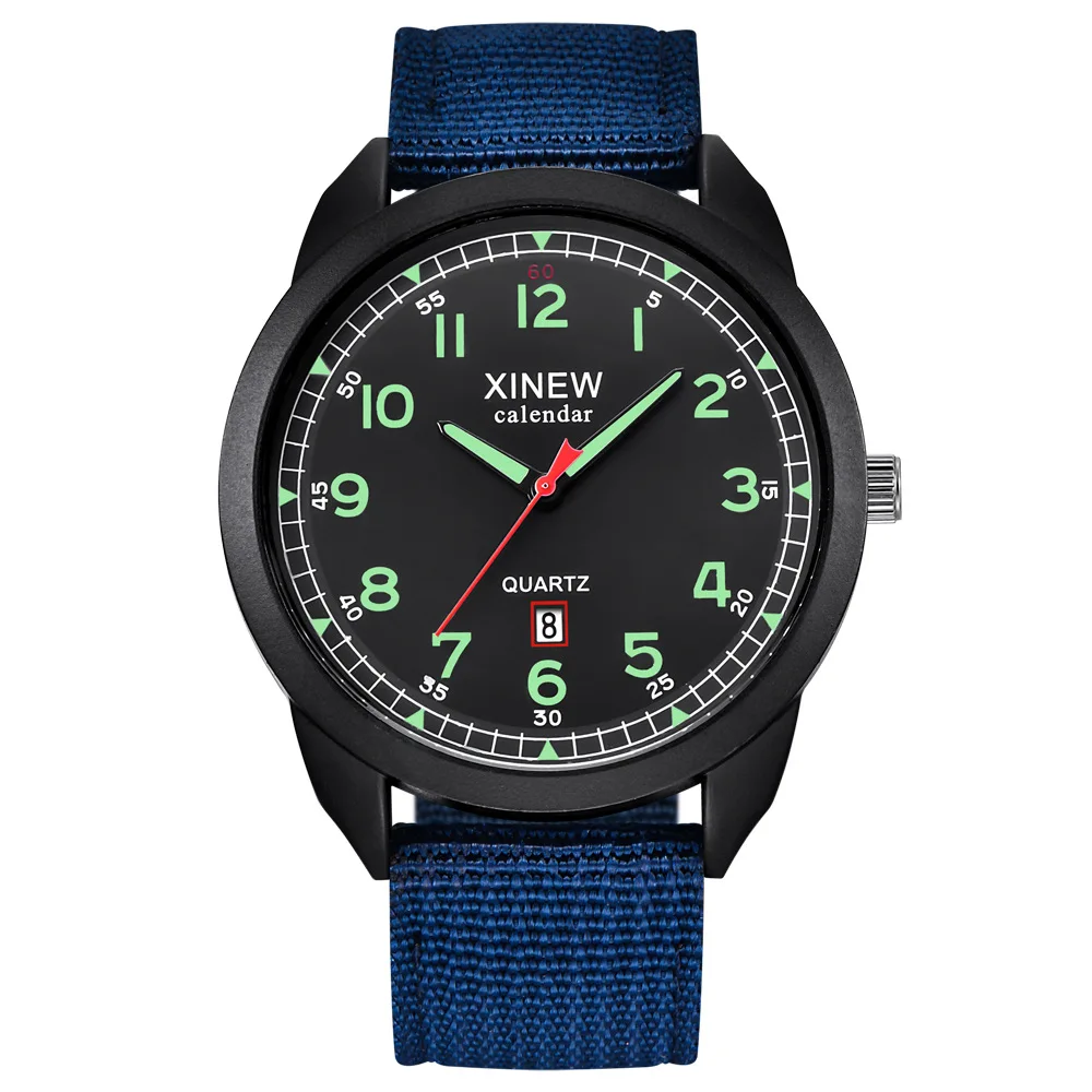 Fashion Mens Watches Luminous Hands Clock Luxury Military Sports Date Quartz Wristwatch Men Casual Nylon Watch relogio masculino 