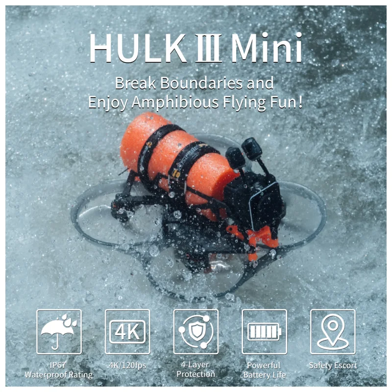 DarwinFPV HULKIII Mini Водонепроницаемый 5.8G FPV Racing Drone Аналог 6S для квадрокоптера