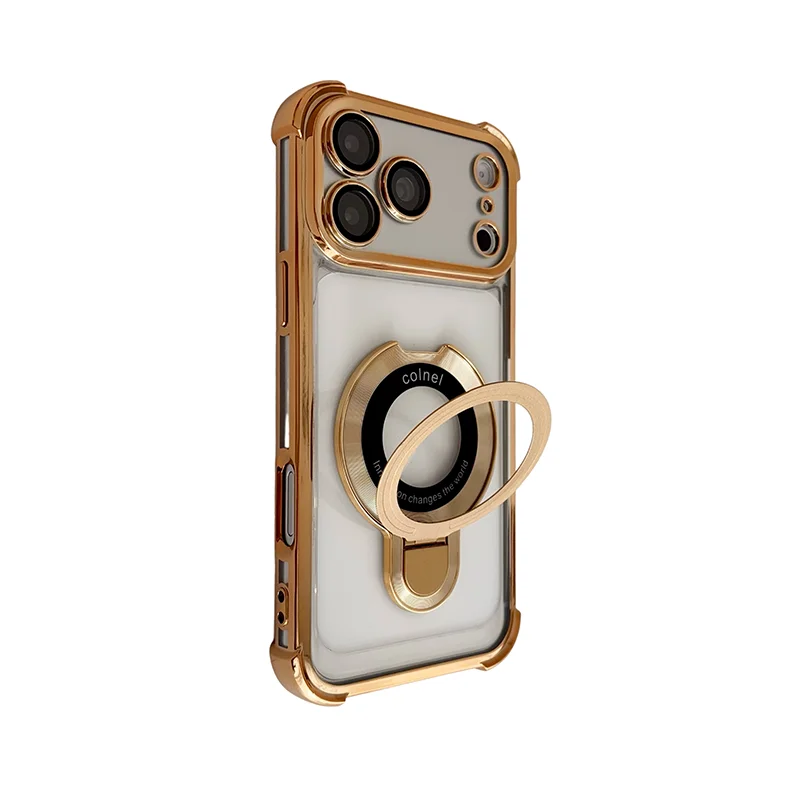 Magnetic Phone Case with Anti-Drop Lens Protection and Folding Bracket