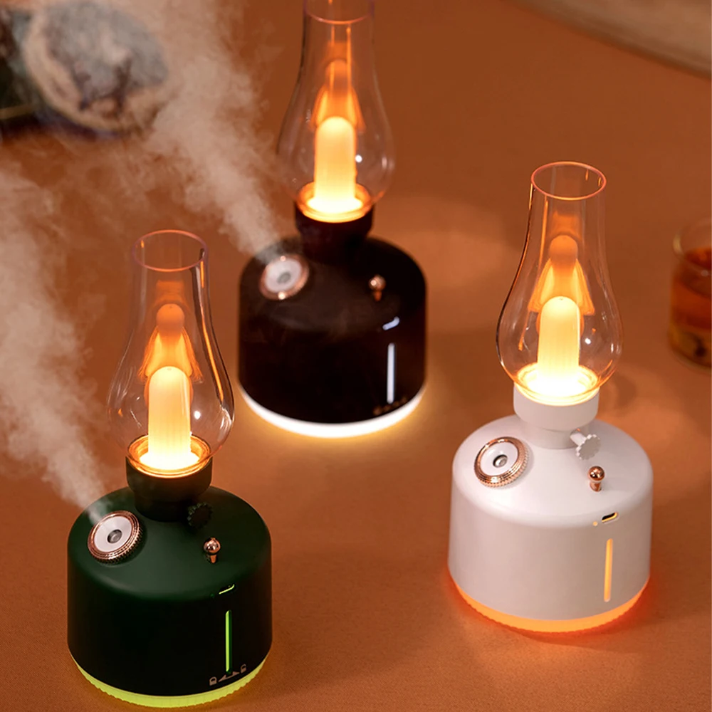 

E2 Retro Camping Lantern Wireless Air Humidifier Lights USB Rechargeable Night Lights Mist Maker Home LED Lamps Camping Supplies