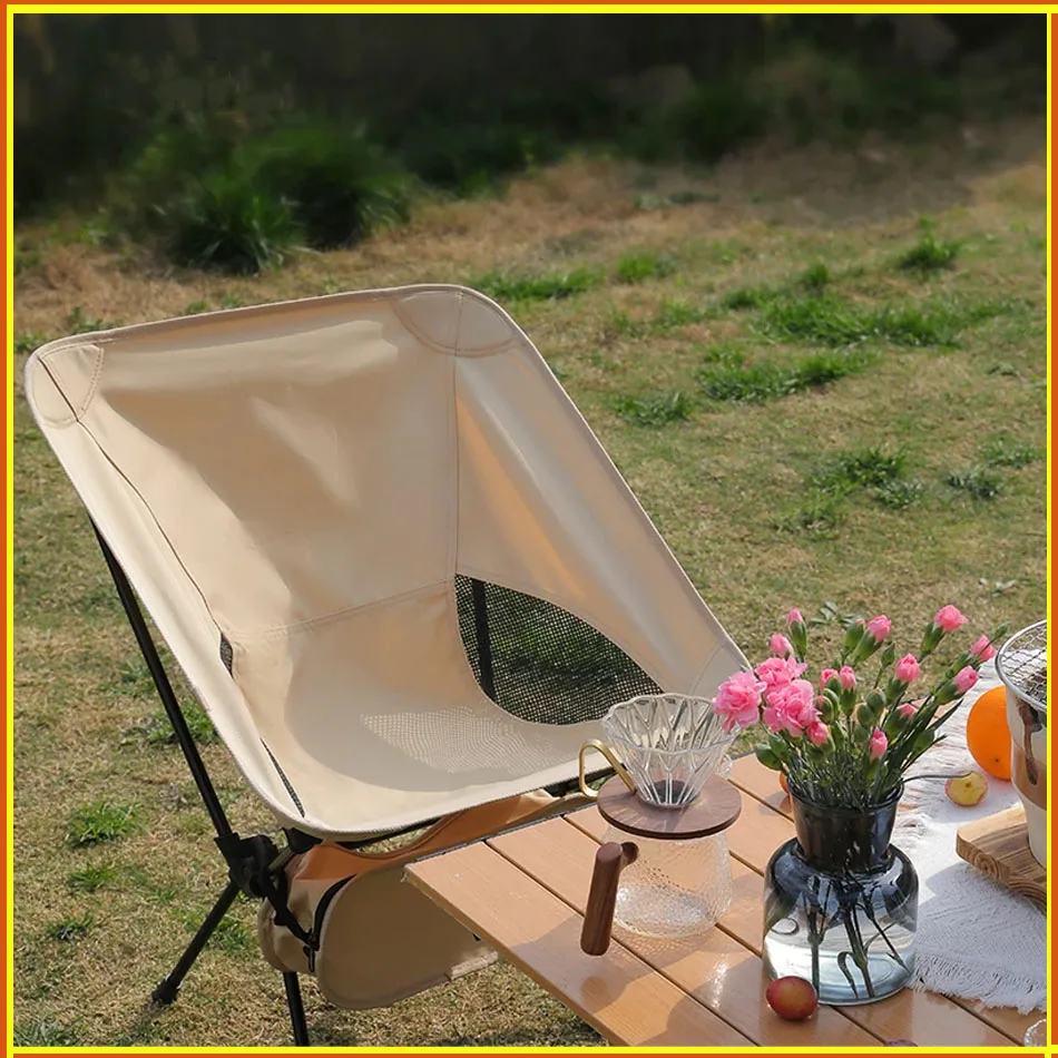 TARKA Foldable Camping Chairs Set Lightweight folding Chair Ultralight Backpacking Moon Chairs for Garden Picnic Beach Fishing