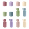 1PCS Baby Silicone Sports Cup Portable Baby Tableware Solid Color Baby Water Bottle Leakproof Baby Sippy Cups Kids Flip Lid Cup 4