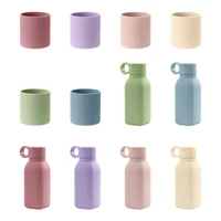 1PCS Baby Silicone Sports Cup Pure Color Baby Tableware Portable Baby Water Bottles Flip Lid Cup For Kids Leakproof Sippy Cup 2