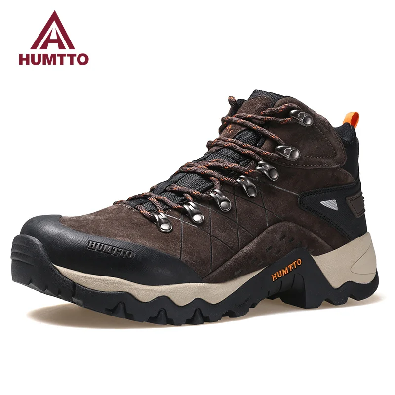 HUMTTO Waterproof Hiking Boots Winter Leather Hunting Trekking Sneakers for Men Outdoor Sport Walking Tactical Safety Mens Shoes