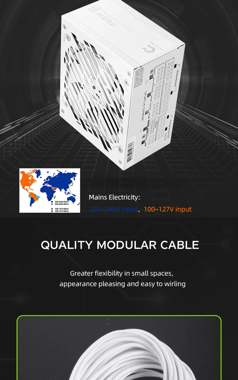 SFX-750W Full-Modular PC PSU Power Supply For Mini ITX/Micro ATX Support ATX3.1/