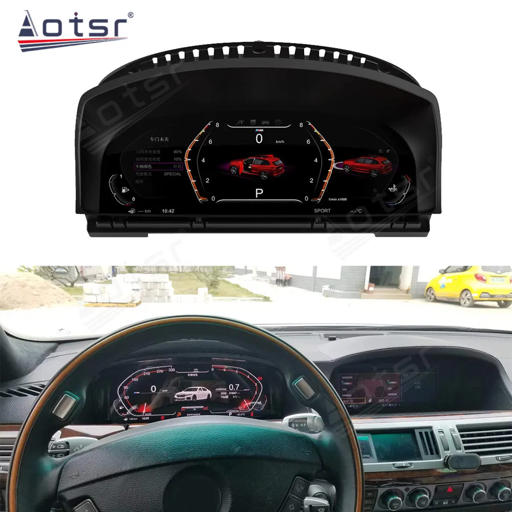 12.3 "für BMW 7 Serie E65 E66 2001 2010 Android Auto Digitale Cluster LCD Dashboard Instrument