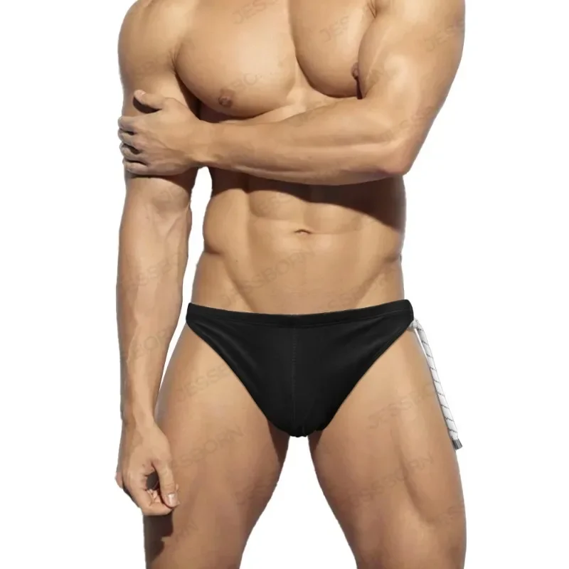 Men Swim Briefs Sexy Low Waist Swimming Trunks Side Opening Tie Swimwear Padded Push-up Swimsuits Quick Dry Surfing Beach Shorts swim trunks swim shorts men swimsuit