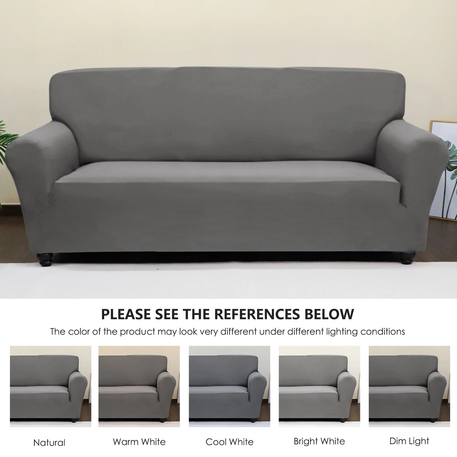 Elastic Single Sofa Covers Home Bar Counter Hotel Stretch Spandex Sofa Slipcovers for Living Room Soild Color 1 Seater Couch 4