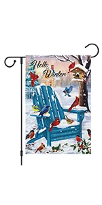 hello winter garden flag