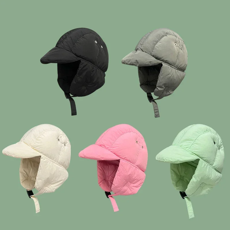 Troopers Trapper Cappelli Leggeri Cappelli Invernali Caldi Bomber Hat Down Cotton Ski Balaclava Per Uomo Donna Antivento Riding Cap