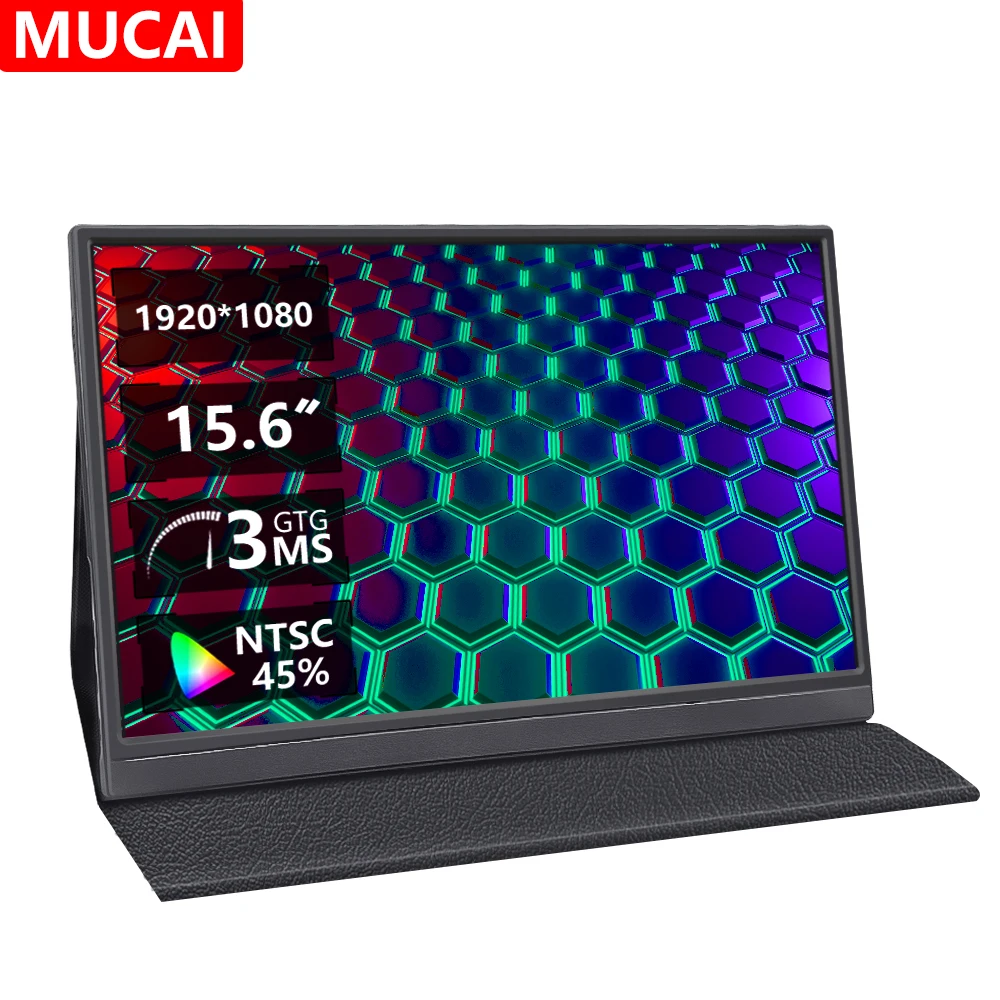 Mucal Monitor Portatile Da 15.6 Pollici Fhd 1920*1080 Travel Gaming Schermo Di Visualizzazione Da 15.6 "Per Interruttore Del Telefono Portatile Ps4 Ps